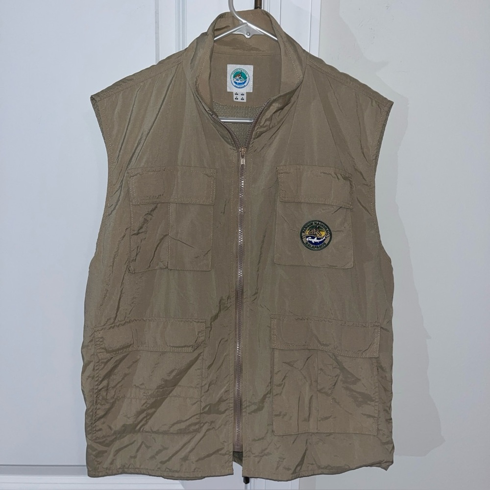 Galapagos National Park Nylon mega pocket full zipper travel Gilet Jacket Vest M